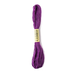 Purple Polyester Embroidery Threads for Cross Stitch, Embroidery Floss, Purple, 0.15mm, about 8.75 Yards(8m)/Skein