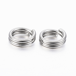 Stainless Steel Color 304 Stainless Steel Split Rings, Double Loops Jump Rings, Stainless Steel Color, 7x1.5mm, about 6mm inner diameter, Single Wire: 0.75mm