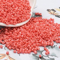 Salmon Baking Paint Glass Seed Beads, Cylinder, Salmon, 2.5x2mm, Hole: 1.4mm, about 45359pcs/pound