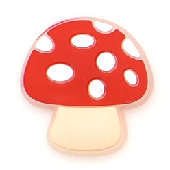 Red PVC Plastic Luminous Cabochons, Glow In The Dark, Mushroom, Red, 25x23.5mm