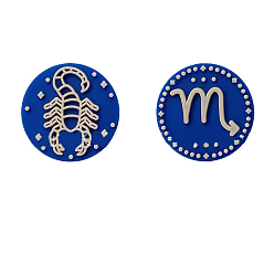 Scorpio Twelve Twelve Constellations Food Grade Eco-Friendly Silicone Focal Beads, Scorpio, 25mm