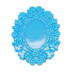 Темно-Голубой Непрозрачные кабошоны из смолы, цветок, глубокое синее небо, 16x7 мм