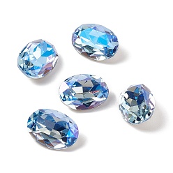 Васильковый K 9 кабошоны из стеклянного страза, задние и задние, овальные, васильковый, 14x10x5.5 мм