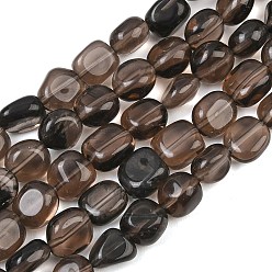 Ice Obsidian Cuentas de obsidiana de hielo natural, pepitas, 9~11x8~10x6~10 mm, agujero: 0.8 mm, sobre 18~19 unidades / cadena, 6.89~7.28'' (17.5~18.5 cm)