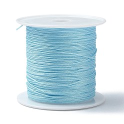 Pale Turquoise Nylon Chinese Knot Cord, Nylon Jewelry Cord for Jewelry Making, Pale Turquoise, 0.4mm, about 28~30m/roll