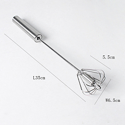 Нержавеющая Сталь Цвет Не тускнеющий полуавтоматический 430 венчик для взбивания яиц из нержавеющей стали, инструмент для выпечки своими руками, цвет нержавеющей стали, 350 мм, Руководитель: 55x65 mm