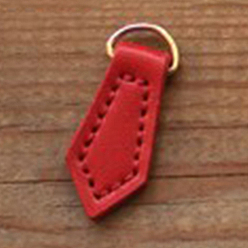 Crimson Cattlehide Zipper Heads,Leather Zipper Pullers for Boot, Jacket, Luggage Bags, Handbags, Purse, Jacket Repairing, Crimson, 4x1.5cm, Hole: 10mm