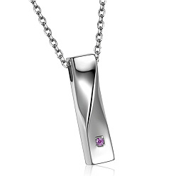 Violet Detachable Perfume Bottle Pendant Necklaces, Stainless Steel Chain Necklaces, Violet, 21.65 inch(55cm)