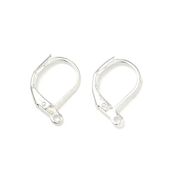 Серебро Латунь Leverback серьги находка, долговечный, стойки покрытие, с петлей, серебряные, 16x11x2 мм, отверстие : 1.2 мм, штифты : 1 мм