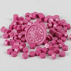 Camellia Sealing Wax Particles, for Retro Seal Stamp, Octagon, Camellia, Package Bag Size: 114x67mm, about 100pcs/bag