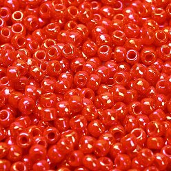 (410) Opaque AB Pumpkin Тохо 8/0 круглые бусины, японский бисер, (410) непрозрачная тыква, 3 мм, отверстие : 1 мм, Около 1111 шт / 50 г