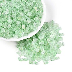 Светло-зеленый Прозрачные стеклянные бусины, окрашенные распылением, треугольные, светло-зеленый, 6x5x4.3 мм, отверстие : 1.2 мм, Около 2368 шт / фунт