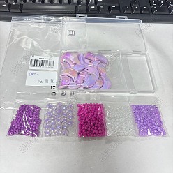 (52) Непрозрачная лаванда Наборы для изготовления браслетов из бусин своими руками, в том числе 60 g стеклянный бисер, 20шт. подвески из акрила с УФ-покрытием, радужным переливающимся эффектом, имитирующим ракушку, 25 шт прозрачные акриловые бусины, бисер в бисере для изготовления украшений своими руками, разноцветные, 19.5x10 мм, отверстие : 2 мм