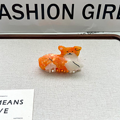 Оранжевый Заколки для волос в форме когтей из ацетата целлюлозы, аксессуары для волос для женщин и девочек, собака, оранжевые, 77x40 мм