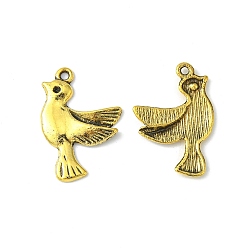 Античное Золото Подвески в тибетском стиле , птица, без кадмия, без никеля и без свинца, античное золото , 22x15x2 мм, отверстие : 1.5 мм