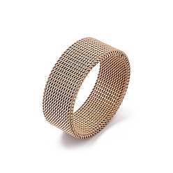 Розовое Золото 201 палец кольца из нержавеющей стали, широкое кольцо для унисекс, ионное покрытие (ip), розовое золото , 10 мм, внутренний диаметр: 23 мм
