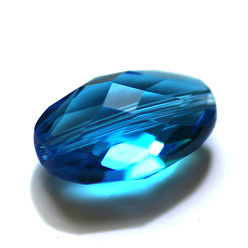 Dodger Blue Imitation Austrian Crystal Beads, Grade AAA, Faceted, Oval, Dodger Blue, 13x10x7mm, Hole: 0.9~1mm