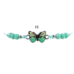 15 Разноцветный браслет-бабочка - хрустальные бусины, ручной работы, лето, девочки, ткачество, различные стили
