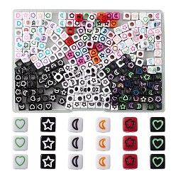 Mixed Color 30Pcs 6 Colors Craft Acrylic Beads, Cube, Mixed Color, 5.5~6x5.5~6x5.5~6mm, Hole: 3mm, 50pcs/color