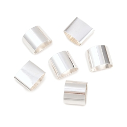 Посеребрённый Бисера латунной трубки, без кадмия и без свинца, полукруглый, 925 серебро покрытием, 11.5x10x6.5 мм, отверстие : 11x6 мм