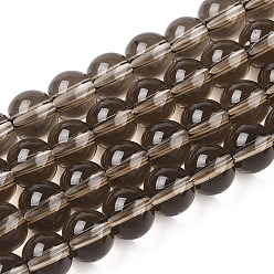 Серый Прозрачные стеклянные бусины, круглые, серые, 8~8.5 мм, отверстие : 1.5 мм, около 51~53 шт / нитка, 14.96 дюйм ~ 15.55 дюйм (38~39.7 см)