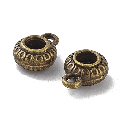 Antique Bronze Tibetan Style Alloy Tube Bails, Loop Bails, Cadmium Free & Lead Free, Flat Round, Antique Bronze, 12x9x5mm, Hole: 1.4mm, Inner Diameter: 3.3mm,  about 769pcs/1000g