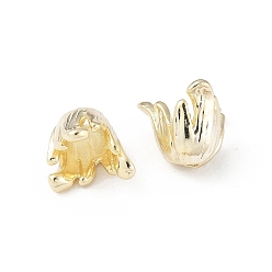 Настоящее золото 14K Шапочки и конусы для бусин, латунные, цветок, реальный 14 k позолоченный, 9.5x10.5x10.5 мм, отверстие : 1.6 мм