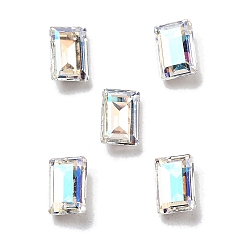 Лунный Свет K 9 кабошоны из стеклянного страза, задние и задние, прямоугольные, лунный свет, 6x4x2.5 мм