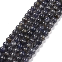 Iolite Natural Iolite Beads Strands, Round, 6~6.5mm, Hole: 0.7mm, about 63pcs/strand, 15.75 inch(40cm)