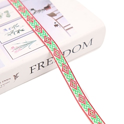 Светло-Коралловый 50 ярдов небольшой свежий полиэстеровый ромбовидный жаккардовый лента в этническом стиле, для этнических аксессуаров одежды, свет коралловый, 1/2 дюйм (12 мм)