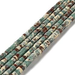 Кадет Синий Синтетические имперские нитки из бисера яшмы, окрашенные, Плоский круглый / диск, кадетский синий, 4.5x1.5~2.5 мм, отверстие : 0.8 мм, около 152~155 шт / нитка, 15.04~15.35 дюйм (38.2~39 см)