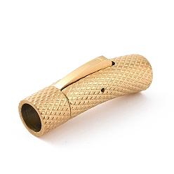Real 18K Gold Plated Ion Plating(IP) 304 Stainless Steel Bayonet Clasps, Curved Column, Real 18K Gold Plated, 30x10.5x8mm, Hole: 6mm