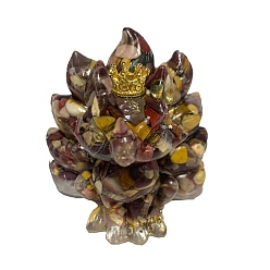 Mookaite 9-Tailed Fox Mookaite Display Decorations, Gems Crystal Ornament, Resin Home Decorations, 60x45x60mm