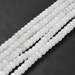 White Jade Natural White Jade Beads Strands, Rondelle, 8x5mm, Hole: 0.7mm, about 70pcs/strand, 14.76~14.96 inch(37.5~38cm)