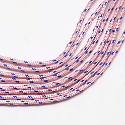 Pink Polyester & Spandex Cord Ropes, 1 Inner Core, Pink, 2mm, about 109.36 yards(100m)/bundle