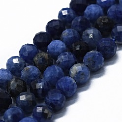 Sodalite Natural Sodalite Beads Strands, Faceted(64 Facets), Round, 6mm, Hole: 0.8mm, about 62~67pcs/strand, 15.16~15.55 inch(38.5~39.5cm)