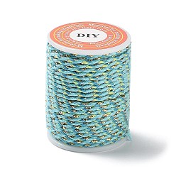 Pale Turquoise 4-Ply Polycotton Cord Metallic Cord, Handmade Macrame Cotton Rope, for String Wall Hangings Plant Hanger, DIY Craft String Knitting, Pale Turquoise, 1.5mm, about 4.3 yards(4m)/roll