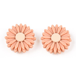 Легкий Лосось Пищевые экологически чистые силиконовые фокусные шарики, маргаритка, светлый померанцевый, 22x8.5 мм, отверстие : 2 мм