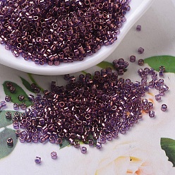 (DB0117) Фиолетовый Золотой Блеск Бусины miyuki delica, цилиндр, японский бисер, 11/0, (дБ 0117) фиолетовый золотой блеск, 1.3x1.6 мм, отверстие : 0.8 мм, Около 2000 шт / 10 г