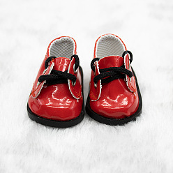Красный Пластиковые кукольные кожаные туфли, принадлежности для изготовления кукол, красные, 45x24 мм