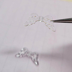 Прозрачный Прозрачные акриловые бусины, крыло, прозрачные, 19.4x8.8 мм, отверстие : 3 мм