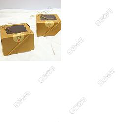 Перу 10шт. квадратная коробка для выпечки, с бумажным витринным окном, картонные коробки подарочные упаковки для печенья, маленькие пирожные, оладья, с пеньковой веревкой и наклейками, Перу, 100x100x60 мм