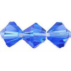 Deep Sky Blue Crystal Glass Beads Strands, Faceted, Rondelle, Deep Sky Blue, 3x2.5mm, Hole: 0.5mm, about 164~170pcs/strand, 16 inch