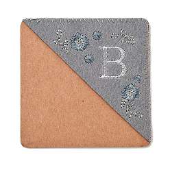 Letter B Embroidery Corner Bookmarks, Personalized Hand Embroidered Bookmark, Flower Felt Triangle Corner Page Marker, for Book Reading Lovers Teachers, Square, Letter.B, 95x95mm