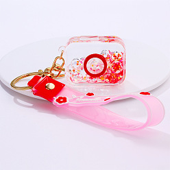 1.Camera-Red Cute Cartoon 5-Star Oil Keychain Candy Ocean Keyring Creative Flower Camera Pendant