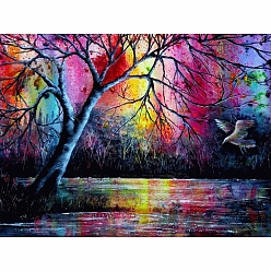 Colorful DIY Natural Scenery Pattern 5D Diamond Painting Kits, Including Waterproof Painting Canvas, Rhinestones, Diamond Sticky Pen, Plastic Tray Plate and Glue Clay, Tree Pattern, Colorful, Canvas: 400x300mm