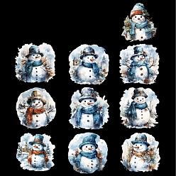 Snowman 20Pcs Christmas PET Waterproof Self-Adhesive Stickers, Winter Decals for DIY Photo Album Diary Scrapbook Decoration, Snowman, 85x155x2mm, Sticker: 60x100mm