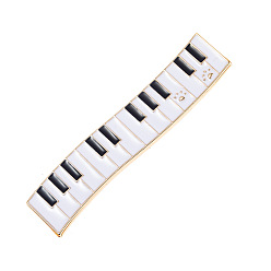 Golden Piano Alloy Enamel Alligator Hair Clips, Hair Accessories for Women and Girls, Golden, 58x12mm