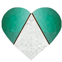 Vert Décoration pendentif coloré en acrylique en forme de cœur multi-faces, verte, 135x135mm