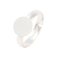 Серебро Латуни баз площадку кольцо, без свинца и без кадмия, регулируемый, серебряные, 3x14 мм, размер США 3 (14 мм)